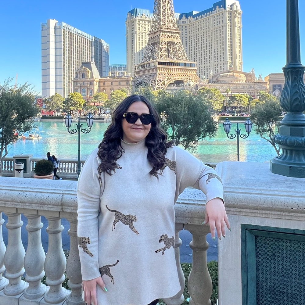 Entro Tan Leopard Tunic Sweater